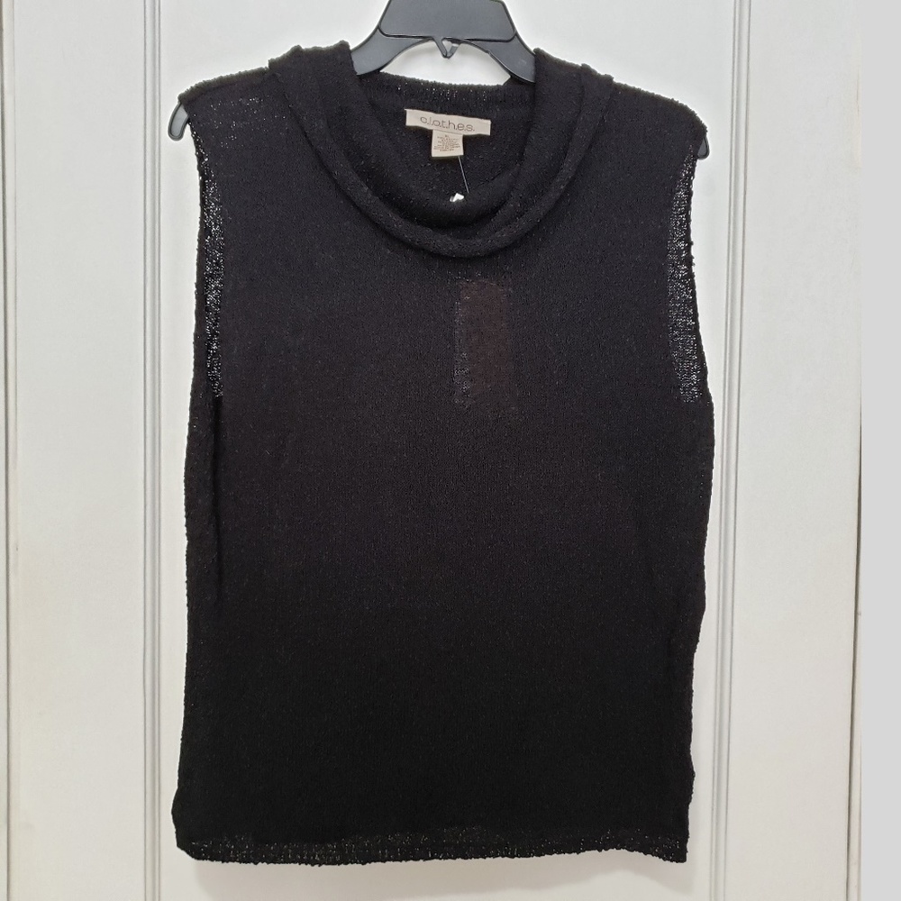 C.l.o.t.h.e.s. Black Knit top, size XL, NWT.